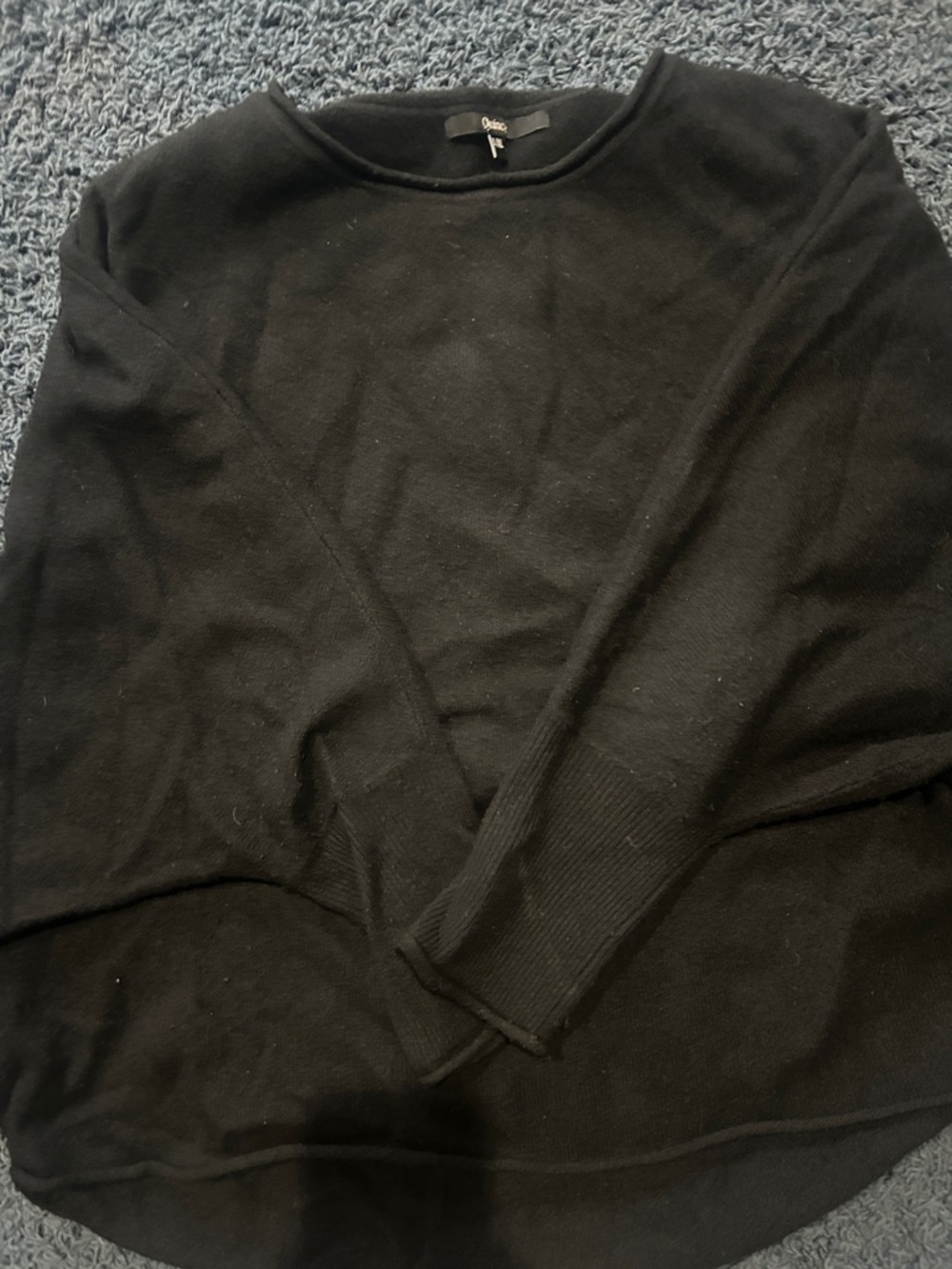 Quince Black wonens Crewneck cashmerePullover batwing Sweater